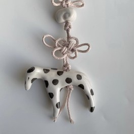 Spotted clay hanging ornament